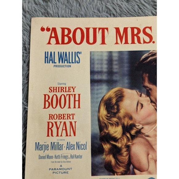 About Mrs. Leslie 1954 Lobby Cards Movie Poster Drama Shirley Booth‎ Robert Ryan - Picture 3 of 12